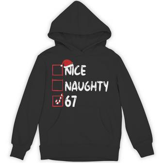 Nice Naughty 67 Six Seven Gen Z Alpha Meme Slang Christmas Hoodie - Thegiftio UK