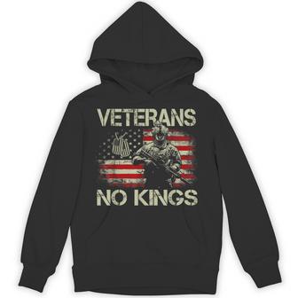 No Kings Veterans Patriotic America Flag No Kings Hoodie | Seseable FR