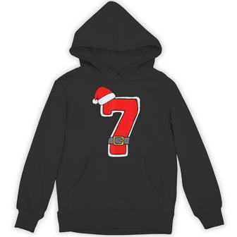Number 7 7Th Birthday Christmas Santa Hat Happy Birthday Hoodie - Thegiftio UK