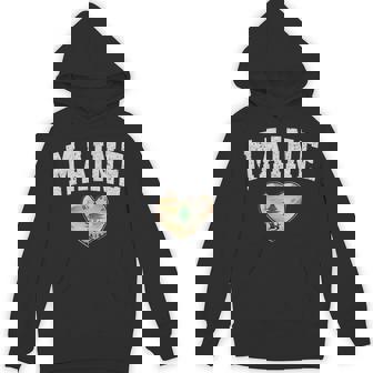 Oak Flag Heart Of Ensign Of Maine Emblem Hometown Pride & Unisex Hoodie | Mazezy