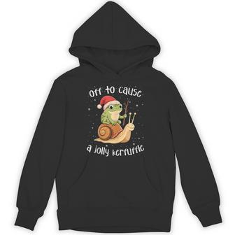 Off To Cause A Jolly Kerfuffle – Xmas Frog Hoodie - Thegiftio