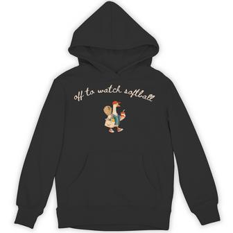 Off To Watch Softball Goose Hoodie | Seseable UK