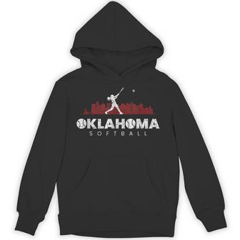 Oklahoma Softball Vintage Player Minimalist Skyline Retro Hoodie | Mazezy