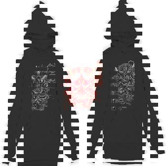 Oni Mask Spider Lily Japanese Demon Anime Soft Grunge Unisex Hoodie | Mazezy