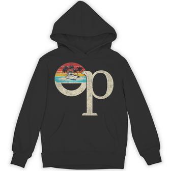 Op Ocean Vintage Pacific Ocean Beach Sun Palm Trees Retro Hoodie - Thegiftio UK
