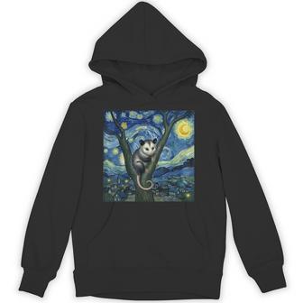 Opossum Van Gogh Starry Night Hoodie - Thegiftio UK