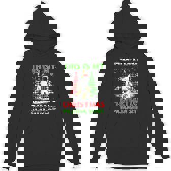 This Is My Pajama Bigfoot Xmas Tree Plaid Christmas Hoodie - Monsterry