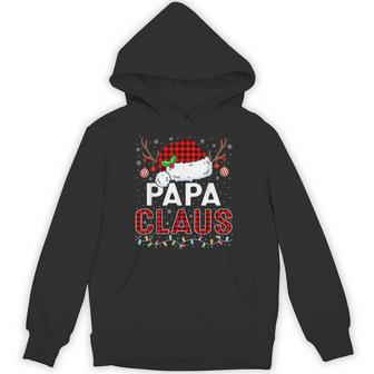 Papa Claus Christmas Lights Santa Hat Pajama Family Matching Hoodie | Seseable UK
