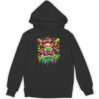 Party Animals Baseball Monkey Sunglasses Graffiti Streetwear Hoodie - Thegiftio