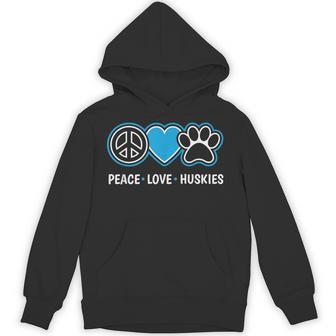 Peace Love Huskies Siberian Husky Dog Lover Puppy Owner Pet Hoodie - Thegiftio UK