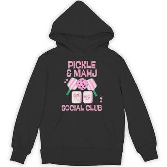 Pickle And Mahj Mahjong And Pickleball Social Club Mah Jong Hoodie - Thegiftio UK