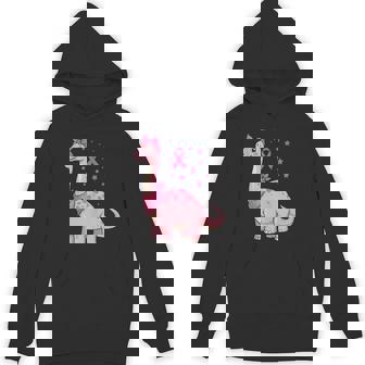 Pink Ribbon Cartoon Brontosaurus For Breast Cancer Awareness Tank Top Unisex Hoodie | Mazezy