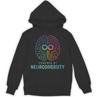 Powered By Neurodiversity Brain Autism Adhd Awareness Hoodie - Thegiftio UK
