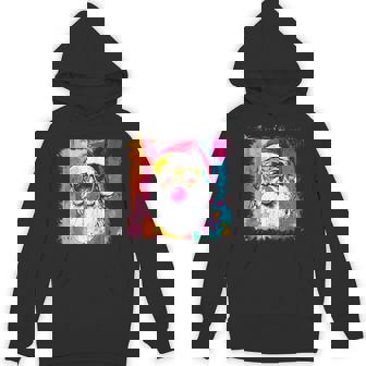 Preppy Watercolor Santa Bubble Gum Pink Sunglasses Christmas Hoodie - Thegiftio
