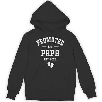 Promoted To Papa 2026 First Time Grandfather Men Hoodie - Thegiftio UK