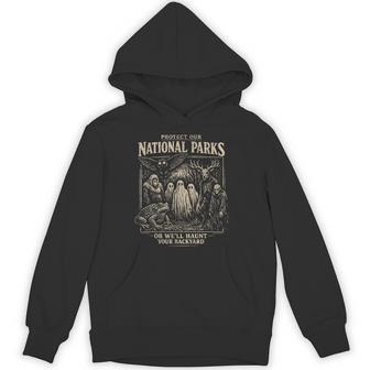 Protect Our National Parks Bigfoot Cryptids Folklore Hoodie - Monsterry