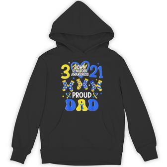 Proud Dad Down Syndrome Awareness March 21 Heart Boy Men Hoodie - Thegiftio