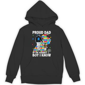Proud Dad Of The Toughest Boy Autism Awareness Father Autism Hoodie - Thegiftio