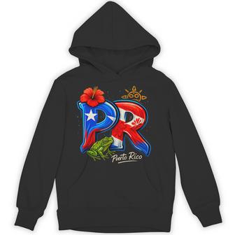 Puerto Rico Pr Hibiscus Coqui Frog Rican Heritage Culture Hoodie - Thegiftio UK
