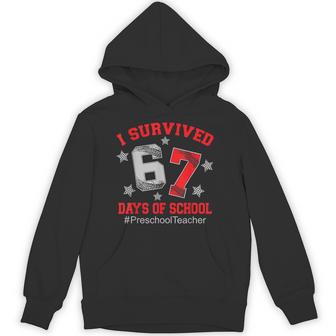 Racing I Survived 67 Days Of School Preschool Teacher Unisex Hoodie | Mazezy