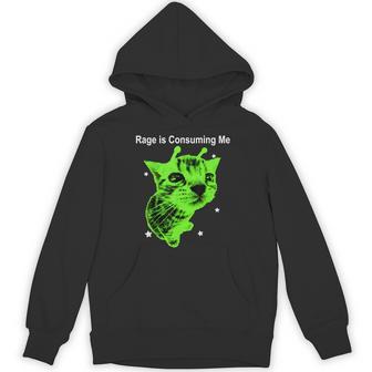 Rage Is Consuming Me Alien Cat Silly Staring Cat Meme Hoodie - Thegiftio UK