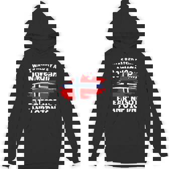 I Was Raised By a Norwegian Norway Flag Son Daughter Unisex Hoodie | Mazezy