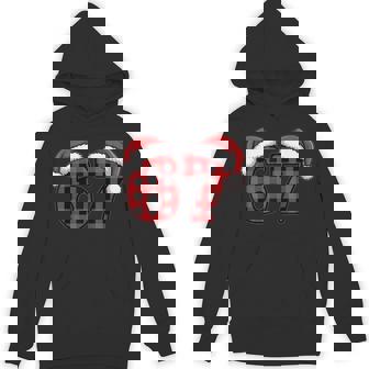 Red & Black Plaid 67 Classic 67 Christmas Hoodie - Monsterry