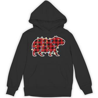 Red And Black Buffalo Plaid Capybara Christmas Lights Xmas Hoodie | Seseable UK