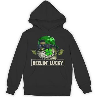 Reelin' Lucky Fishing St Patrick's Day Hoodie - Thegiftio UK