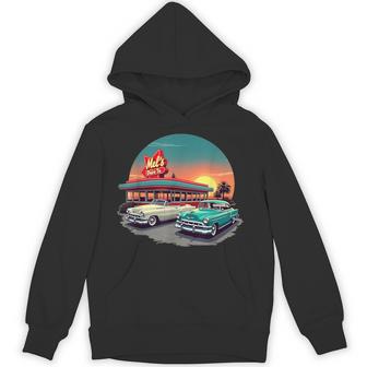 Retro 1950S 50S Mel's Diner Vintage Rockabilly Sock Hop Hoodie - Thegiftio UK