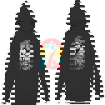 Retro Bird Watching Flamingo Sunglasses Unisex Hoodie | Mazezy