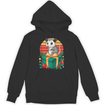 Retro Christmas Opossum X-Mas Opossums Hoodie - Monsterry