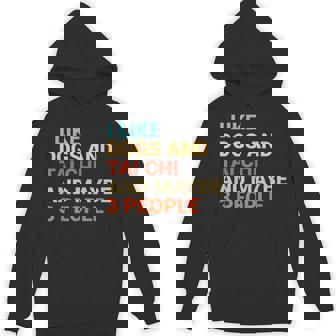 Retro I Like Dogs And Tai Chi Lover Unisex Hoodie | Mazezy