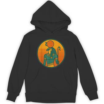 Retro Egyptian Sun God Ra Falcon Headed Egypt Deity Unisex Hoodie | Mazezy