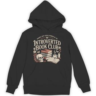 Retro Goth Proud Anti Social Member Of Introverted Book Club Hoodie - Thegiftio