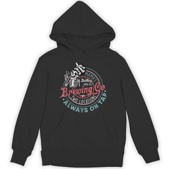 Retro Mama's Boobery Brewing Co Breastfeeding Skeleton Hoodie - Thegiftio UK