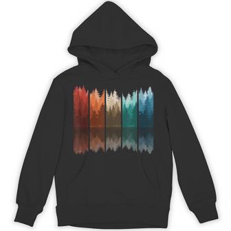 Retro Pine Tree Forest Nature Outdoor Vintage Graphic Men Hoodie - Monsterry