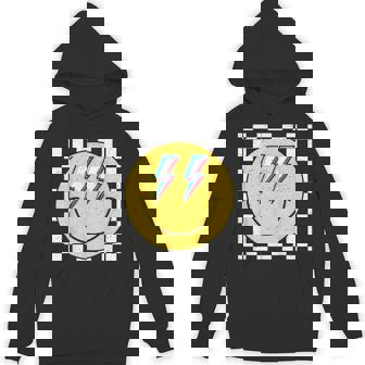 Retro Smile Face Checkered Pattern Preppy Happy Face Trendy Hoodie - Monsterry