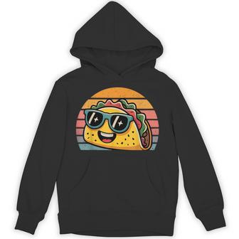Retro Sunset Tacos Costume For Food Lovers Tacos Hoodie - Thegiftio UK