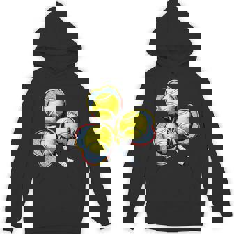 Retro Tennis Irish Shamrock Clover Sports St Patricks Day Unisex Hoodie | Mazezy