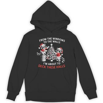 Retro From The Windows To The Walls Raccoon Christmas Hoodie - Thegiftio UK