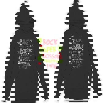 Rock Paper Scissors Throat Punch I Win Christmas Hoodie - Monsterry