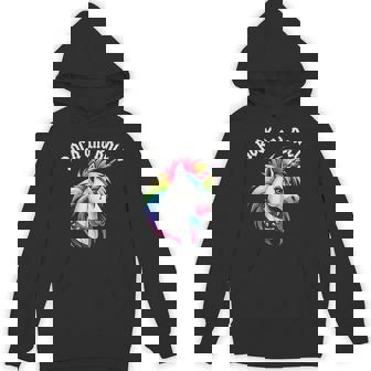 Rock And Roll Rainbow Unicorn Emo Goth Alternative Animal Unisex Hoodie | Mazezy