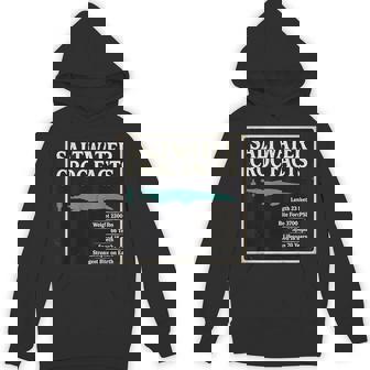 Saltwater Croc Facts Length Bite Force Data Unisex Hoodie | Mazezy