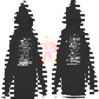 Santa Christmas Tree Lights Sasquatch Rock Bigfoot Christmas Hoodie | Seseable UK