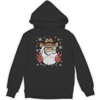 Santa Cowboy Western Howdy Christmas Holiday Matching Family Hoodie - Thegiftio UK