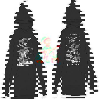 Santa Elf Sunglasses Playing Bass Guitar Rock Guitarist Unisex Hoodie | Mazezy