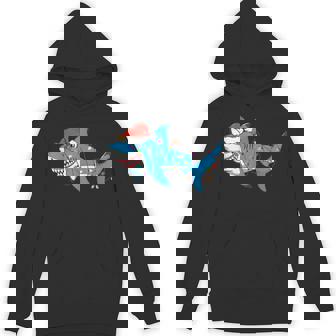 Santa Shark Lover Santa Hat Merry Christmas Lights Unisex Hoodie | Mazezy