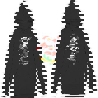 Santa Skateboard Skateboarding Christmas Pajamas Matching Unisex Hoodie | Mazezy