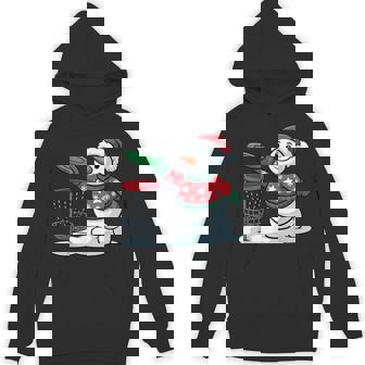 Santa Snowman Playing Disc Golf Player Christmas Xmas Pajama Unisex Hoodie | Mazezy